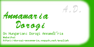 annamaria dorogi business card